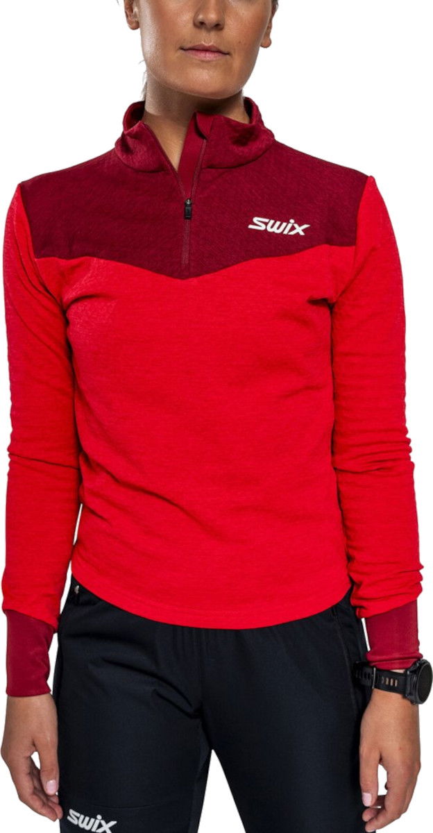 Pleteni pulover SWIX Swix Dynamic Midlayer Half Zip Pullover Rdeča | 10084-23-99951