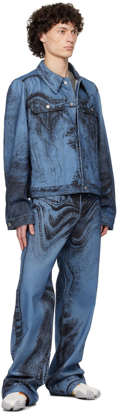 Jakna Camper CAMPERLAB Distorted Print Denim Jacket Modra | AU00005-009, 3