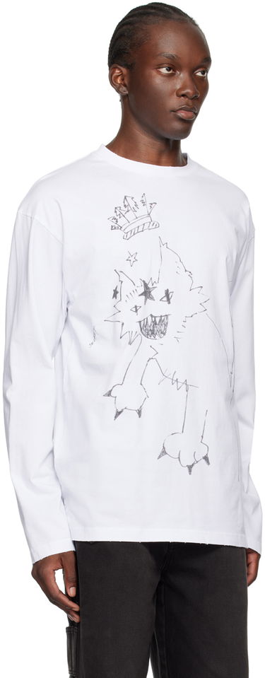 Majica We11done Monster Graphic Long Sleeve T-Shirt Bela | WD-TT2-24-747-U-WH, 1