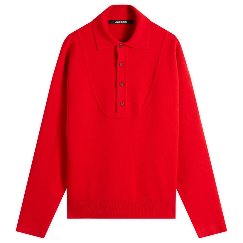 Polo majica Jacquemus Jacquemus Knitted Polo, Size Large Rdeča | 25HSWM00609AK00276-470