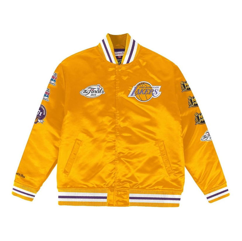 Bomber jakna Mitchell & Ness NBA Champ City Satin Jacket Los Angeles Lakers Rumena | OJBF3232-LALYYPPPGOLD