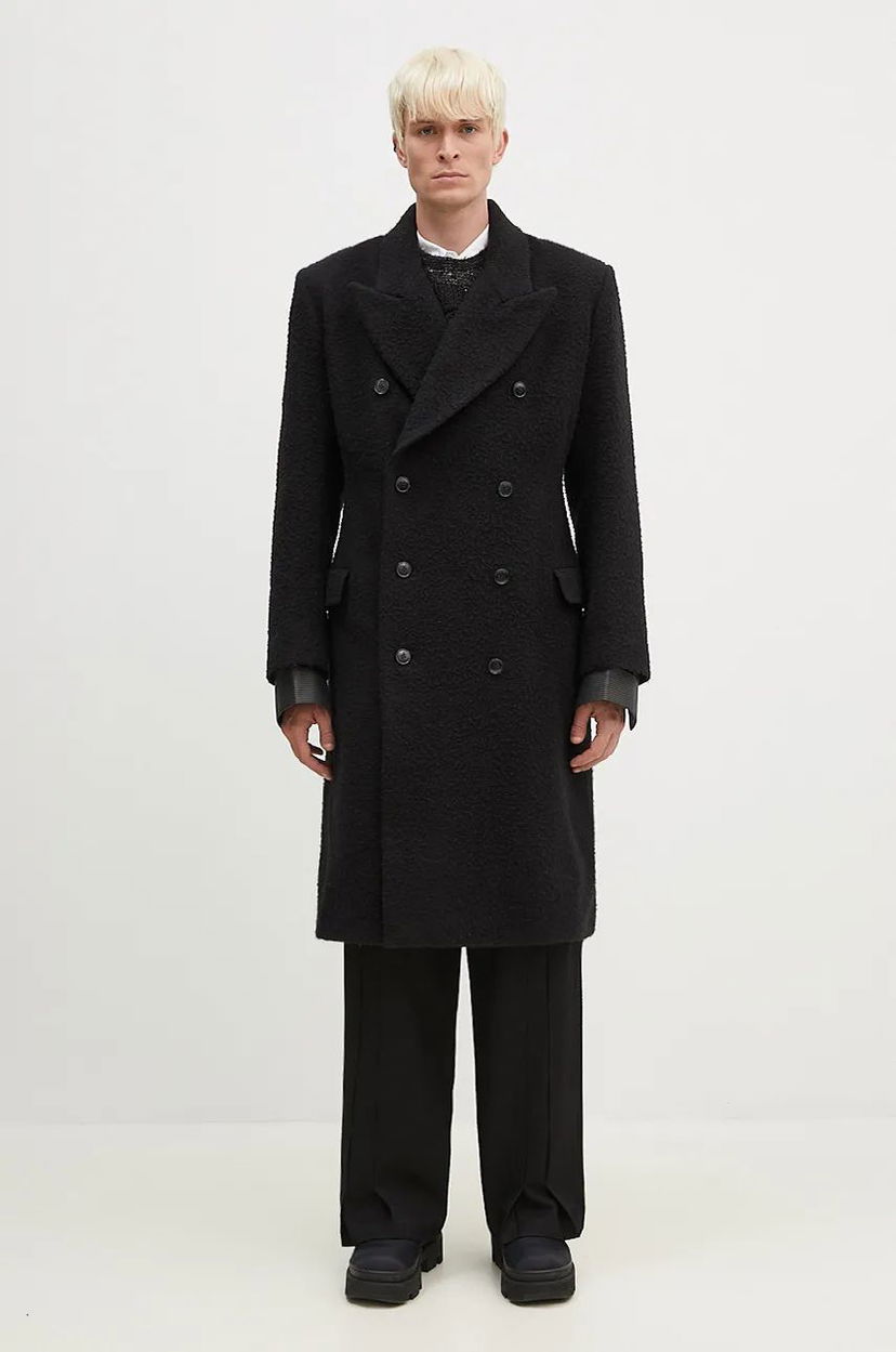 Plašči Martine Rose Double Breasted Shirt Overcoat Črna | 325WT07001