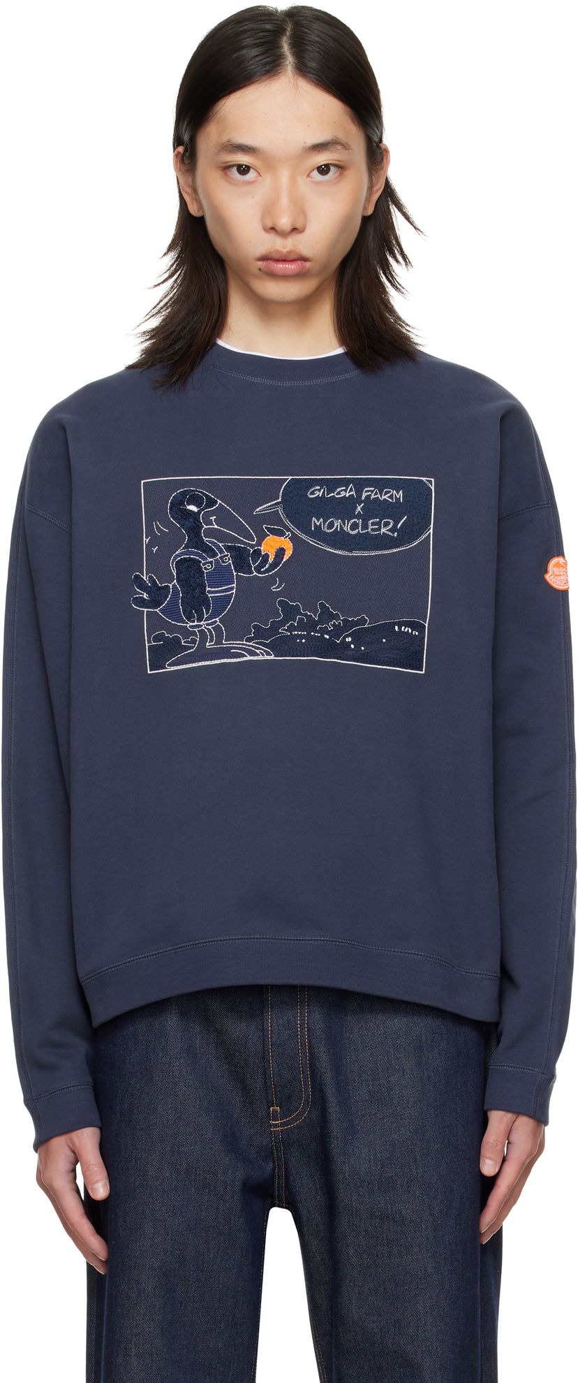 Pulover Moncler Moncler Genius x Gilga Farm Cotton Sweatshirt Mornarica | K24028G0000289AUJ