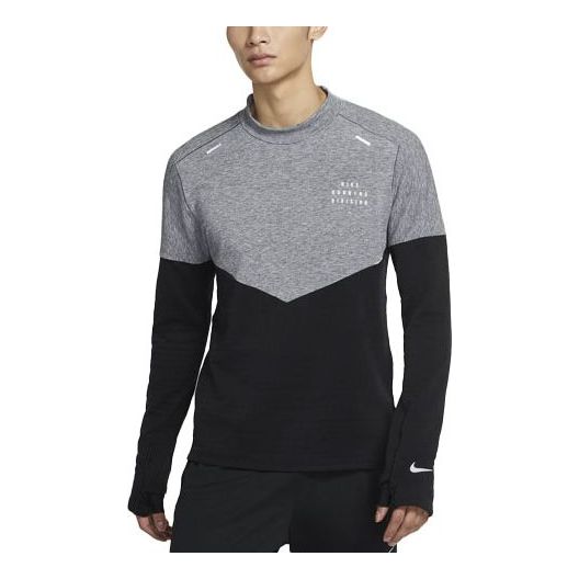 Pleteni pulover Nike Sphere Element Running Long Sleeve T-Shirt Črna | CU7875-010