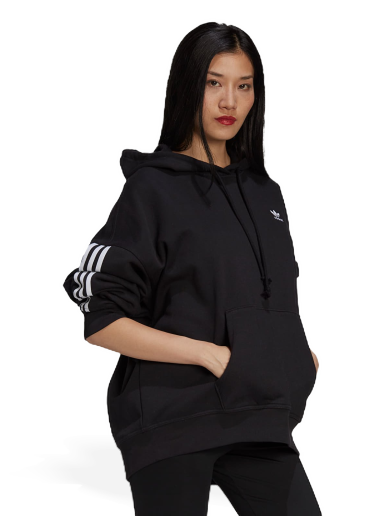 Pulover adidas Originals Adicolor Classics Oversized Hoodie Črna | H37799