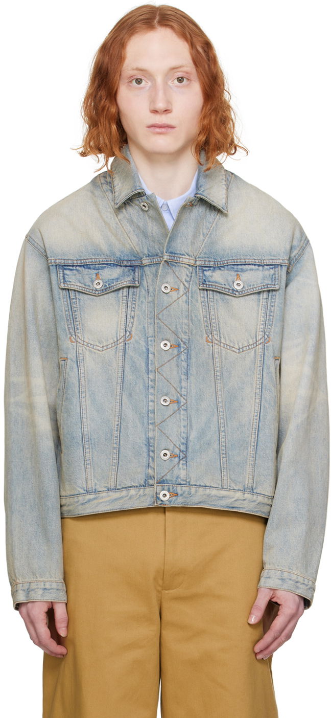 Jakna KENZO Paris Drawn Varsity Denim Jacket Modra | FE55DV3026B8