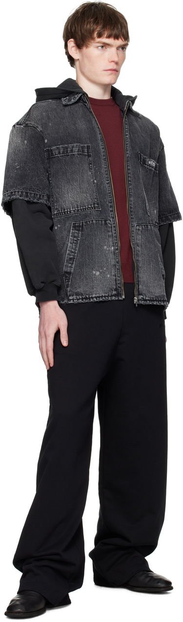 Jakna We11done We11done Faded Layered Hoodie Denim Jacket Črna | WD-DJ2-25-315-M-BK, 3