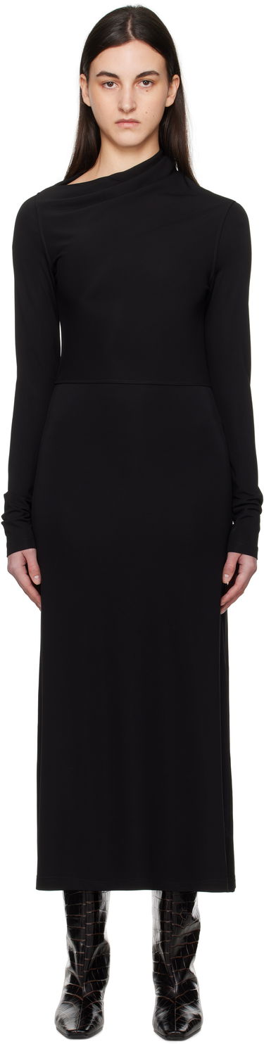 Obleke TOTEME TOTEME Draped Jersey Maxi Dress Črna | 251-WRD4459-FB0162, 0