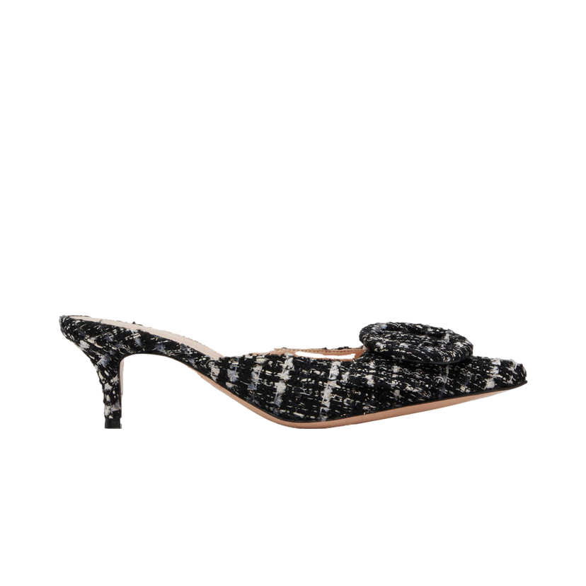 Superge in čevlji Gianvito Rossi Portofino 55 Tweed Buckle Mules Črna | G93006-55RIC-BCL