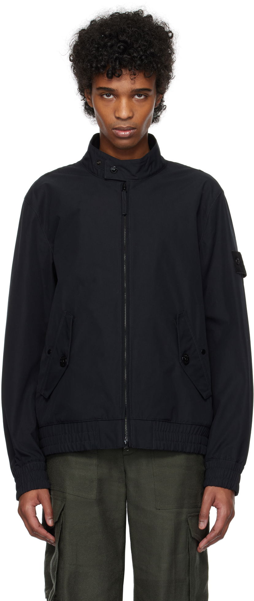 Bomber jakna Stone Island Stone Island Weatherproof Canvas Bomber Jacket Črna | K1S15 4100026 S00F1