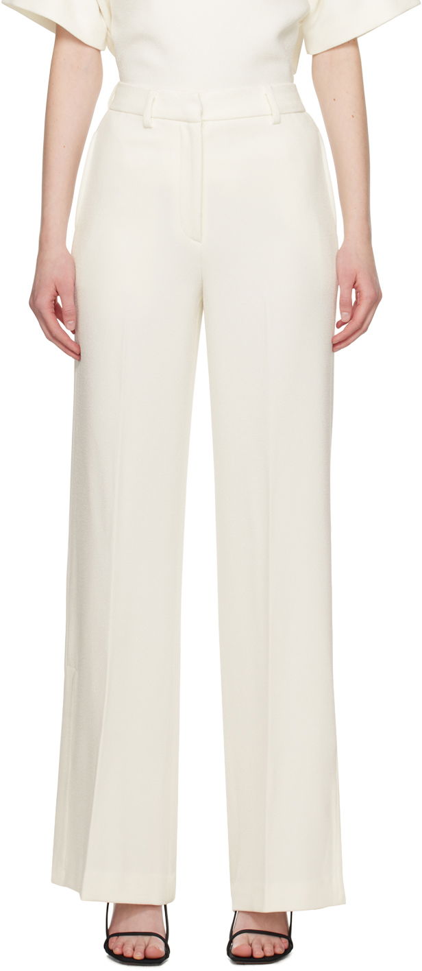 Hlače Anine Bing ANINE BING Women's Lyra High-Rise Wide-Leg Dress Pants Bela | A-03-3275-100