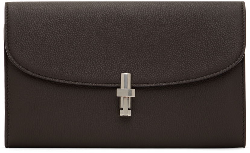 Denarnica The Row Pebbled Leather Continental Wallet Rjava | W1652-L31