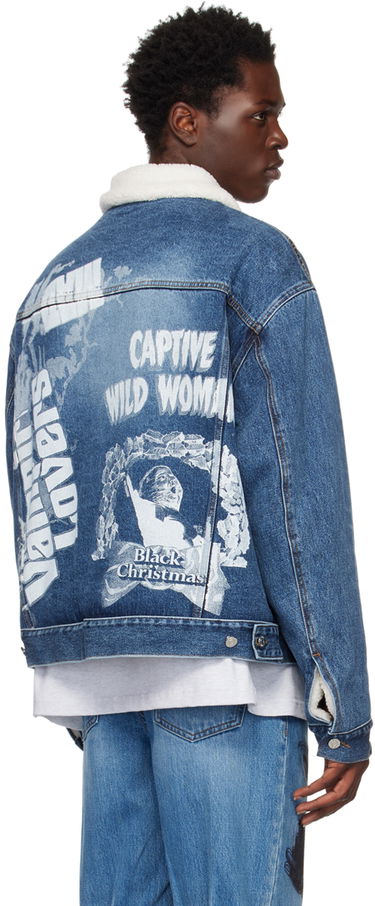 Jakna We11done Oversized Faux-Shearling Denim Jacket Modra | WD-DJ3-22-378-U-BL, 2