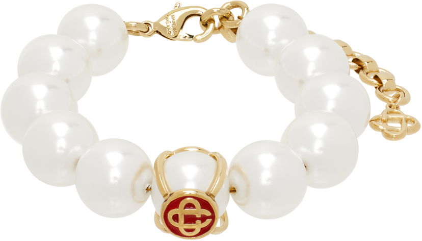 Zapestnica Casablanca Logo Faux-Pearl Bracelet with Gold-Tone Hardware Kovinski | APS25-JW-257-01