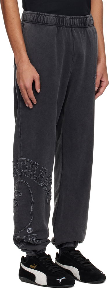 Trenirka BAPE BAPE Washed Effect College Patch Sweatpants Črna | 001PTK801001M, 1