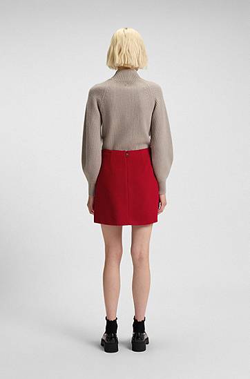 Krila BOSS A-line mini skirt with textured effect Rdeča | 50547637, 1