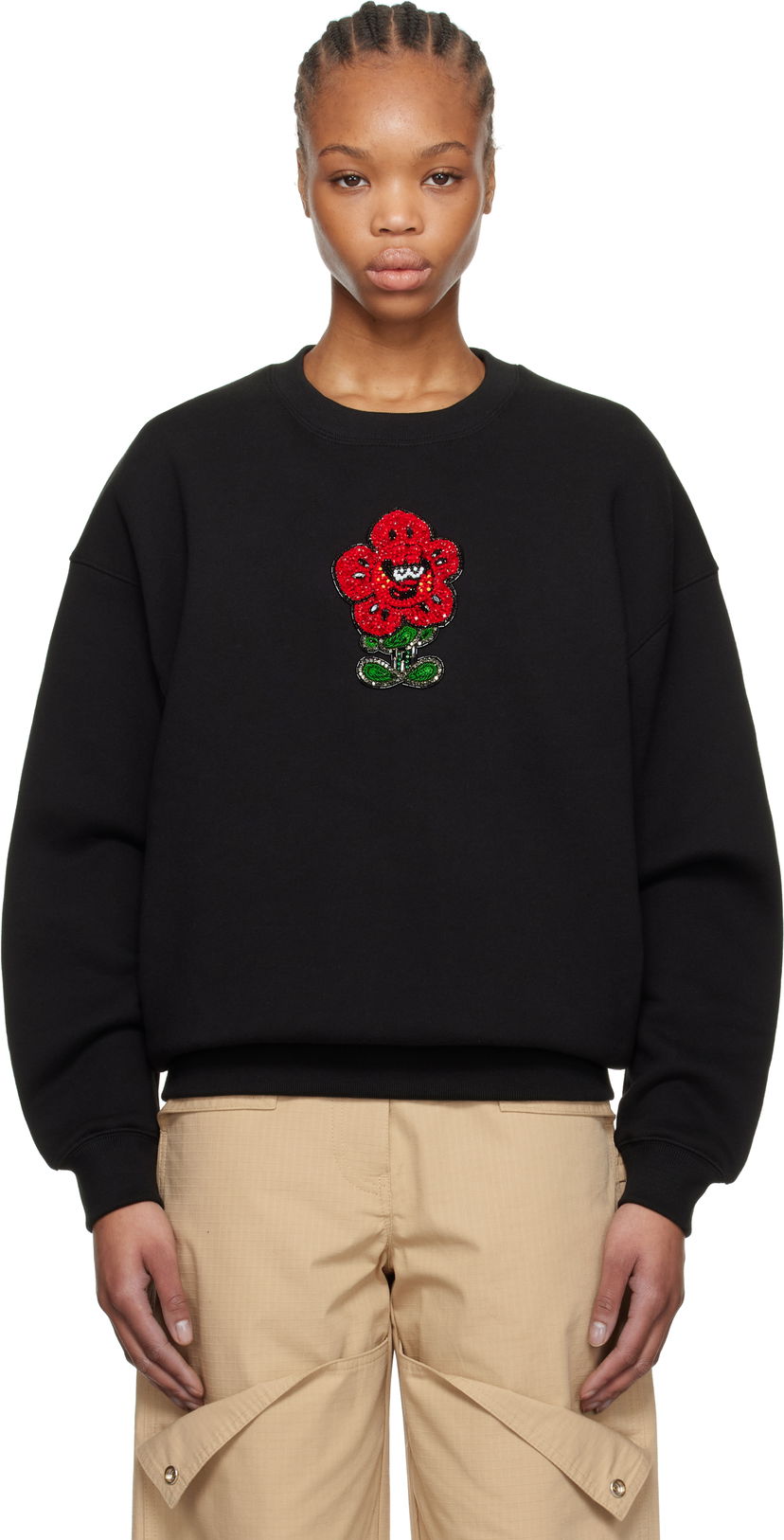 Pleteni pulover KENZO Kenzo Paris VERDY Edition Embroidered Oversized Sweatshirt Črna | FF52SW1944MB