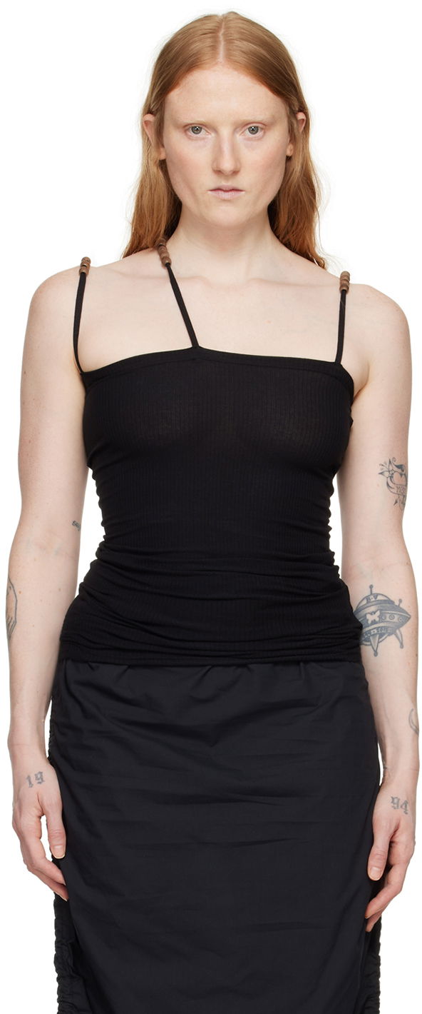Majica brez rokavov Baserange Tav Asymmetric Tank Top Črna | TOTV-RB-SU24