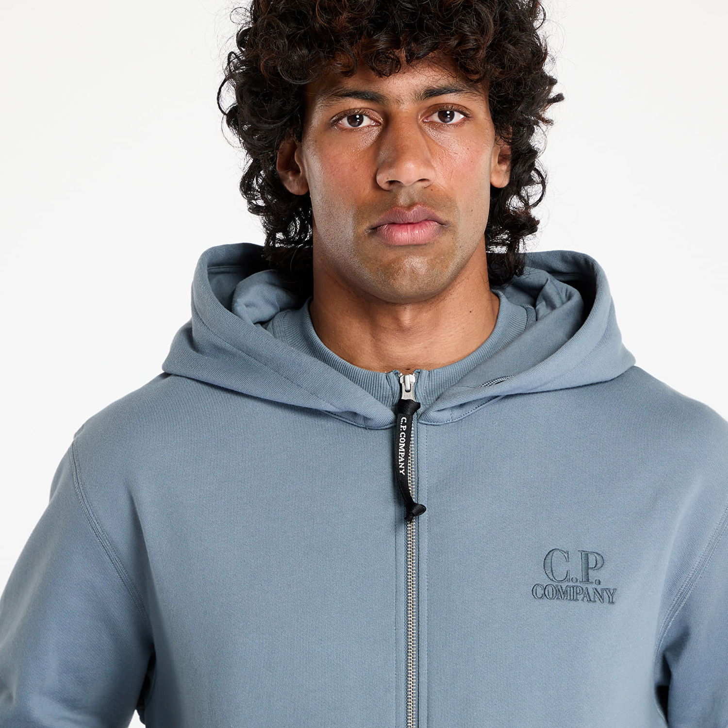 Pulover C.P. Company C.P. Company Diagonal Raised Fleece Full Zip Hoodie Modra | 18CMSS044A005086W-872, 1