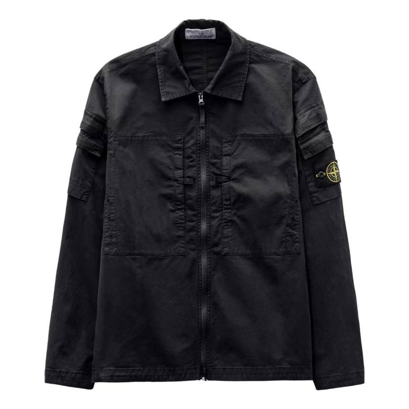 Srajce Stone Island Stretch Overshirt Črna | 791510610-V0029