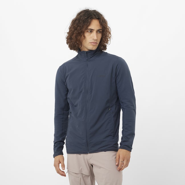 Vetrovka Salomon Lightwarm Hybrid Jacket Mornarica | LC2374600