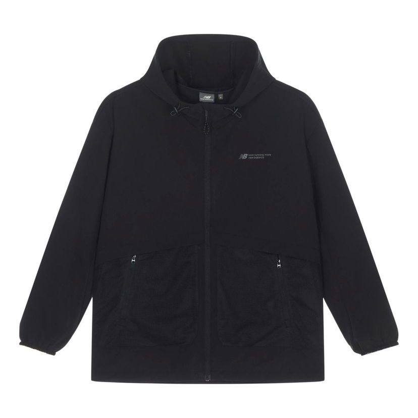 Vetrovka New Balance Woven Hooded Jacket Črna | NAE24151-BK