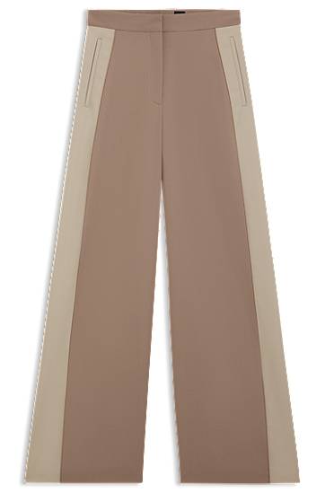 Hlače BOSS Regular-Fit Color-Block Trousers Bež | 50543410