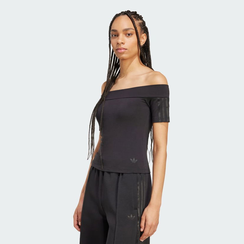 Majica adidas Performance Adicolor Bandeau Off-The-Shoulder Tee Črna | JV9742