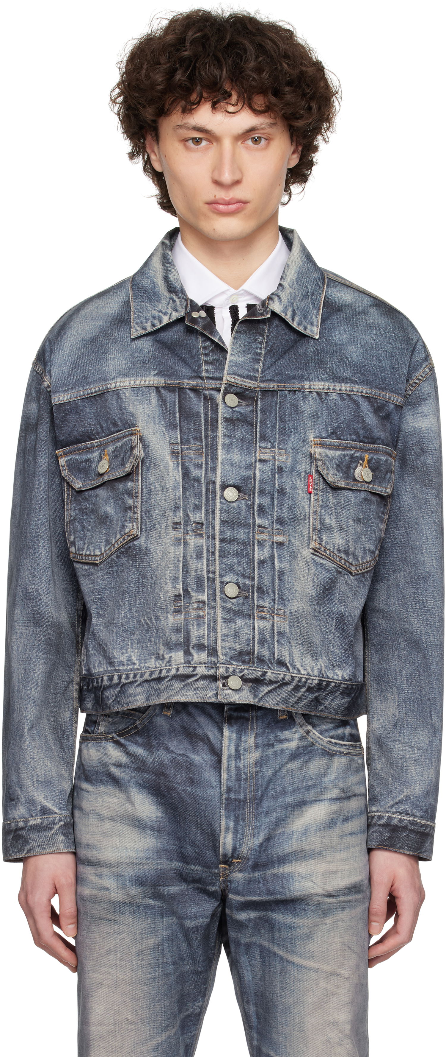 Jakna Junya Watanabe Junya Watanabe Levi's Edition Denim Trucker Jacket Modra | WO-J910-100, 0