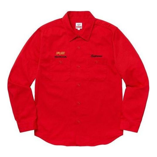 Srajce Supreme Honda Fox Racing Work Shirt Rdeča | SUP-FW19-601