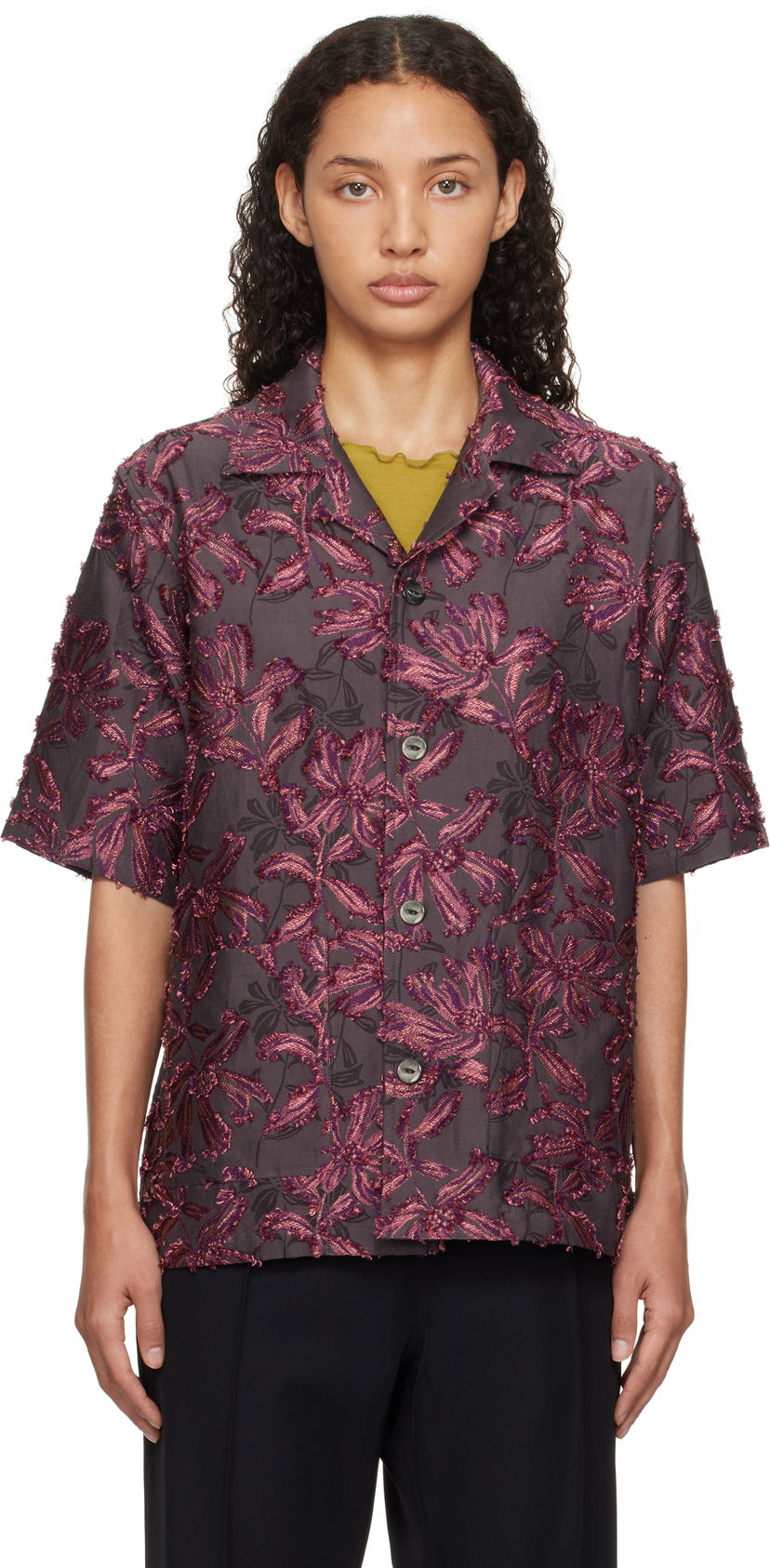 Srajce Needles Cabana Shirt Lila | PU224