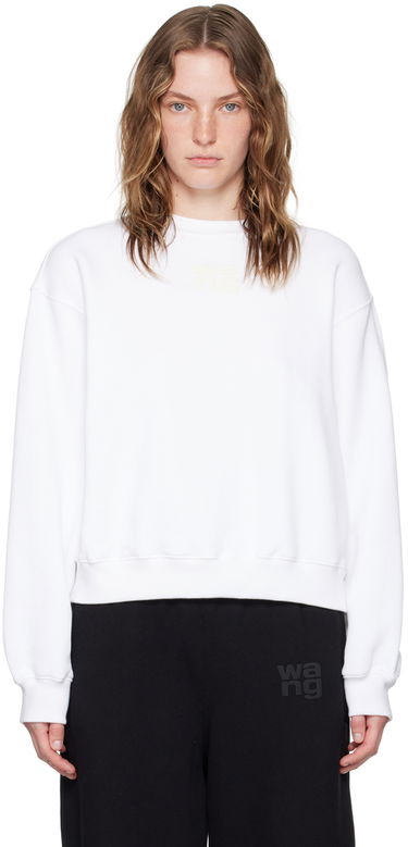 Pulover Alexander Wang Puff Logo Sweatshirt Bela | 4CC3241508, 0