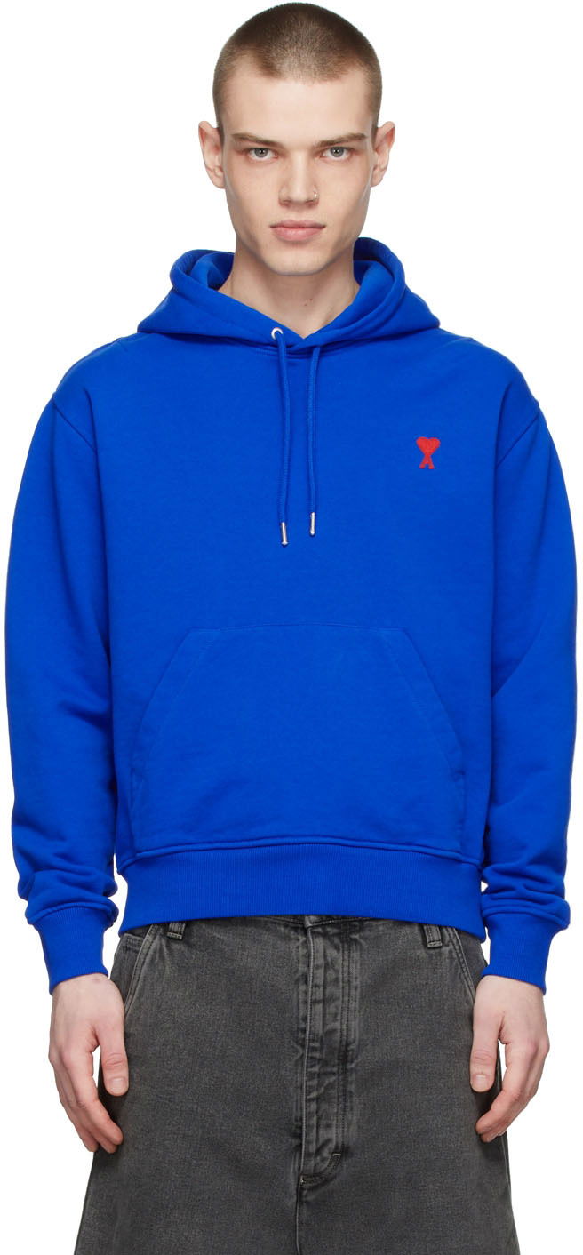 Pulover AMI AMI De Cœur Hoodie Modra | A21HJ008.730
