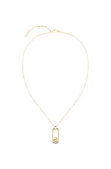 Ogrlica BOSS Chain Necklace with Double B Monogram Pendant Rumena | 1580627, 1