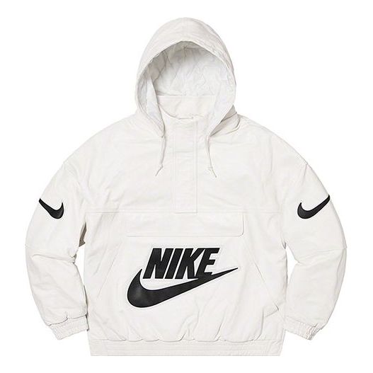 Vetrovka Supreme Supreme x Nike Leather Anorak Bela | SUP-FW19-10726