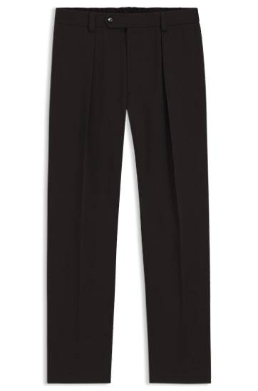 Hlače BOSS BECKHAM micro-patterned trousers in cotton Črna | 50554875
