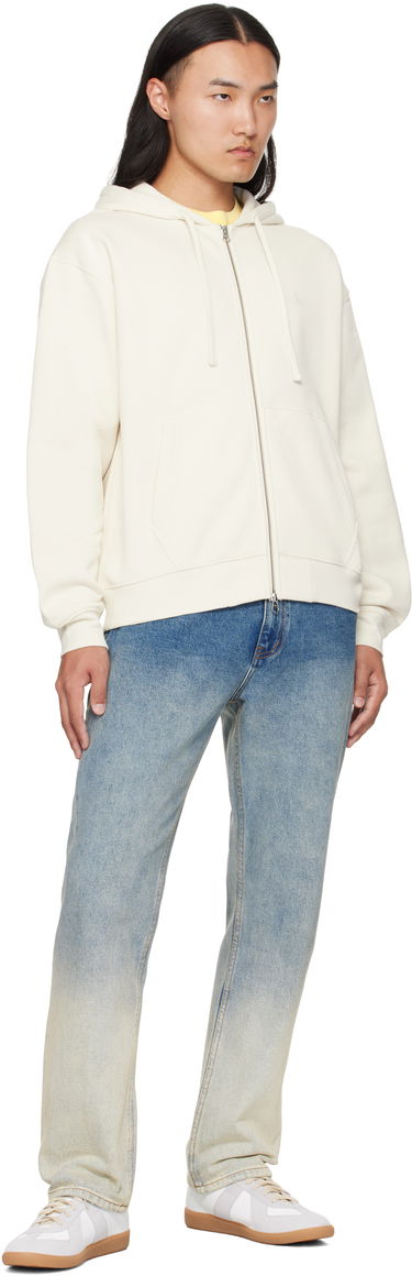 Pulover Dime Dime Cursive Zip Hoodie Bela | DIMEFA2573NAT, 3