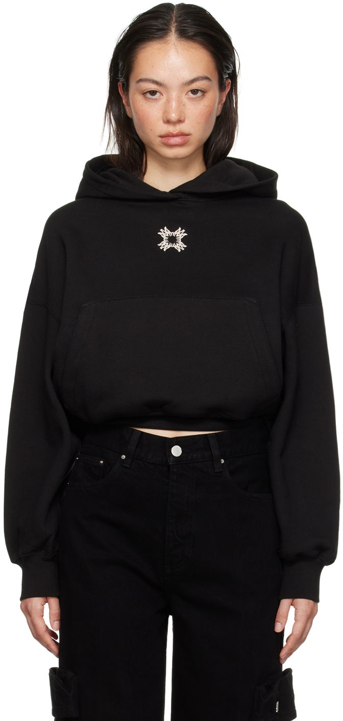 Pulover AMIRI Amiri MA Quad Cropped Hoodie Črna | AWJYHD1015