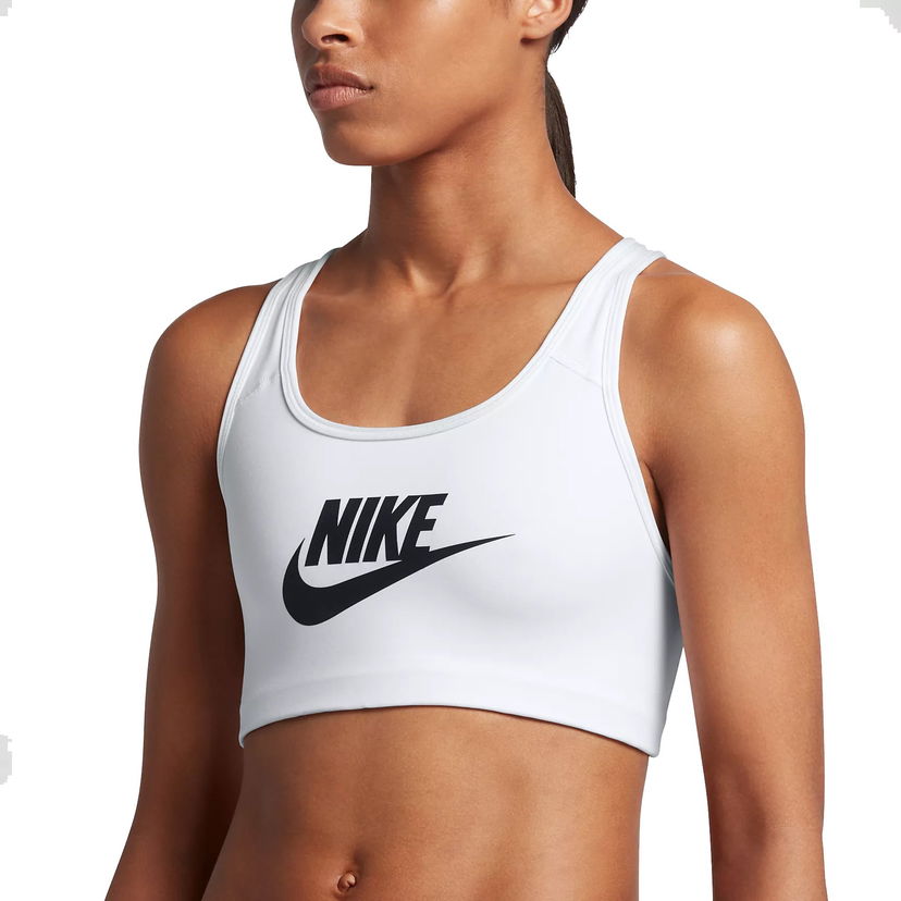 Modrček Nike Nike Swoosh Futura Sports Bra Bela | 899370-100