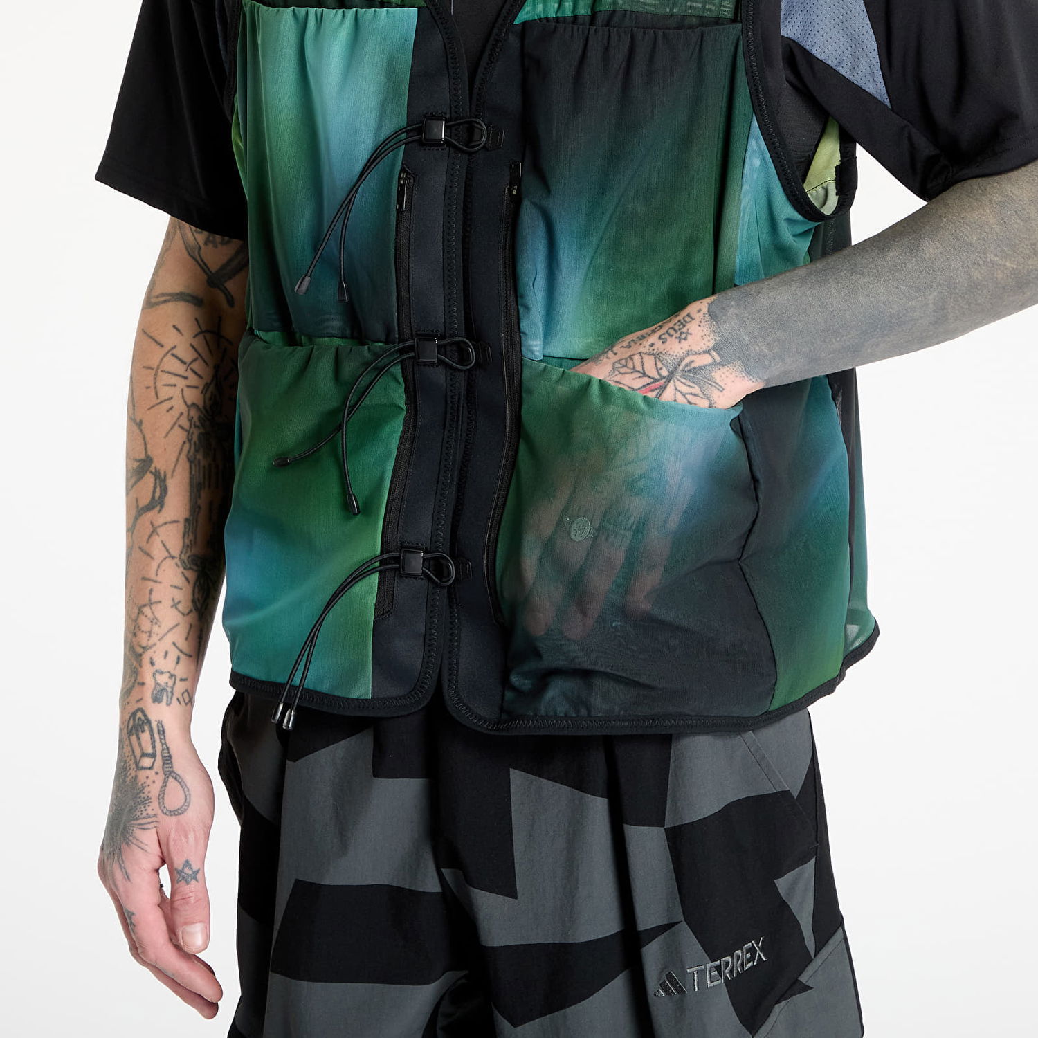 Telovnik Y-3 Y-3 Allover Print Mesh Vest Zelena | JL8300, 1