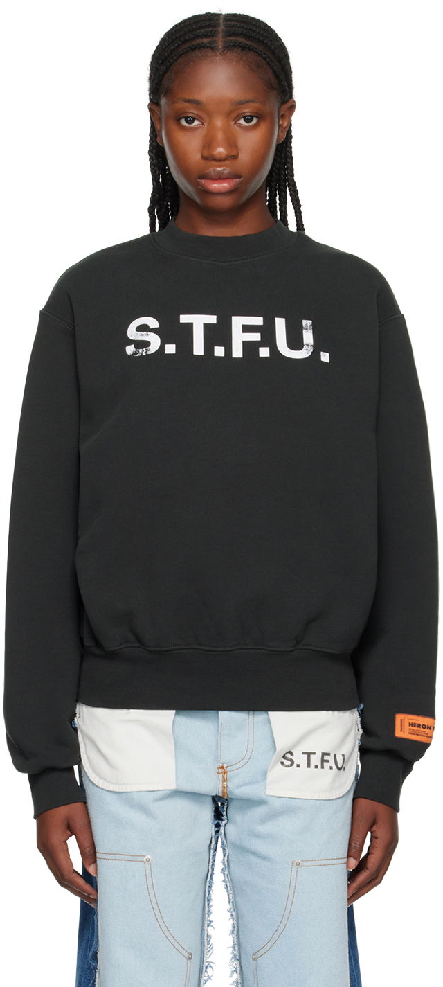 Pulover HERON PRESTON 'S.T.F.U.' Sweatshirt Črna | HWBA014F23JER0091001, 0