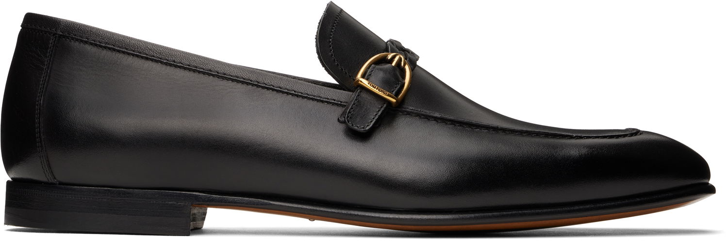Oblačila Tom Ford Tom Ford Burnished Leather Martin Loafers Črna | J1401-LCL345X, 0