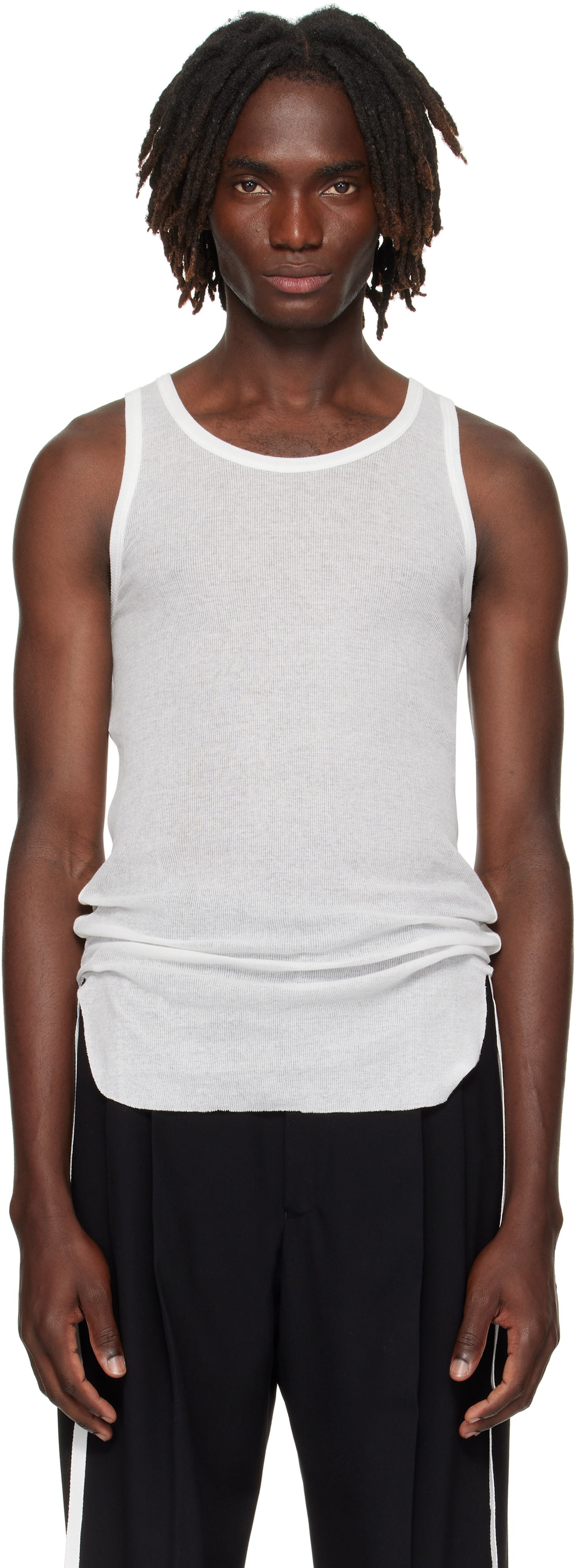 Majica brez rokavov Ann Demeulemeester Ann Demeulemeester Boris Wrinkled Cropped Tank Top Bela | B0011785-FA434-002, 0