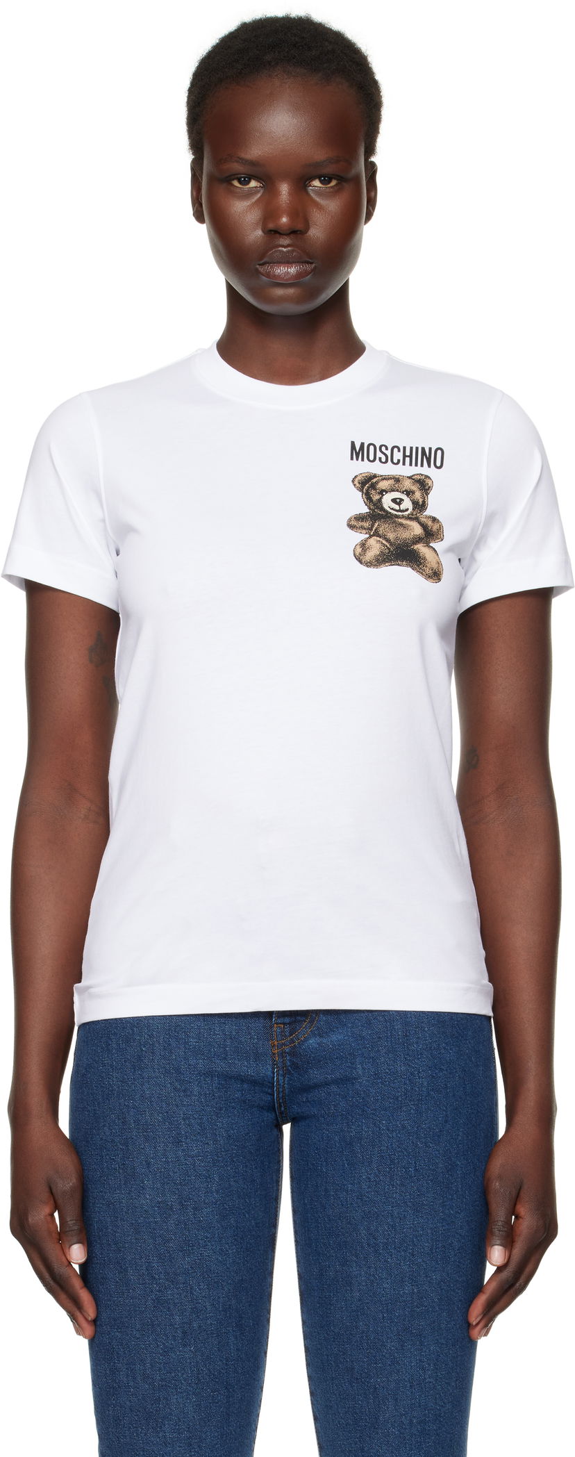 Majica Moschino Teddy Bear Print T-Shirt Bela | V070805411001