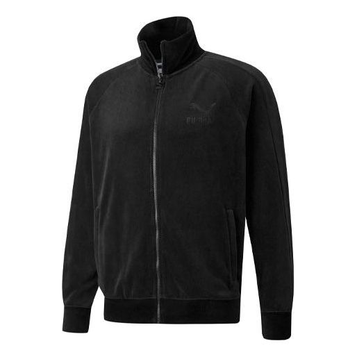 Bomber jakna Puma Iconic T7 Embroidered Logo Retro Stand Collar Jacket Črna | 532936-01