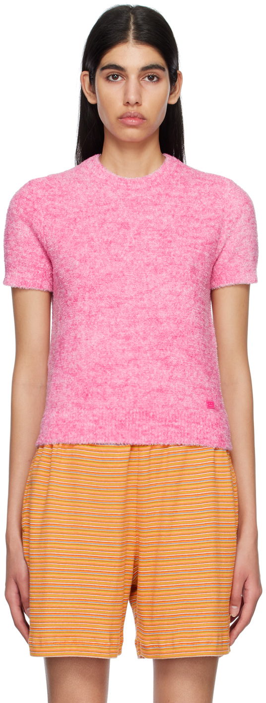 Majica Acne Studios Patch Sweater Tee Roza | C60062-, 0