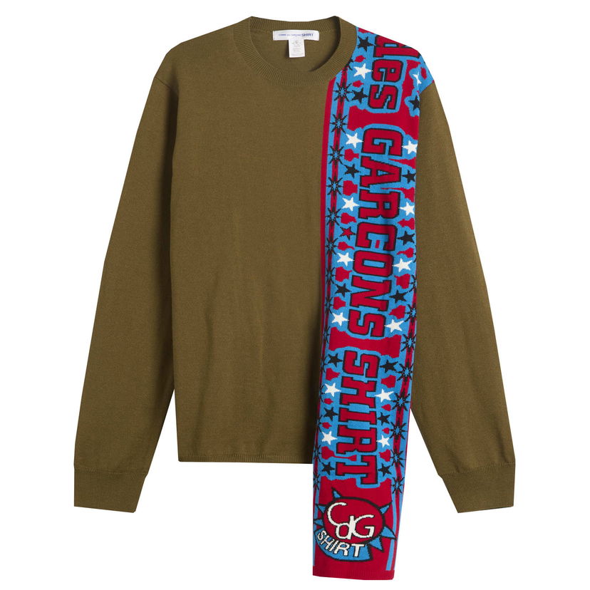 Pleteni pulover Comme des Garçons Football Scarf Zelena | FP-N004-051-4