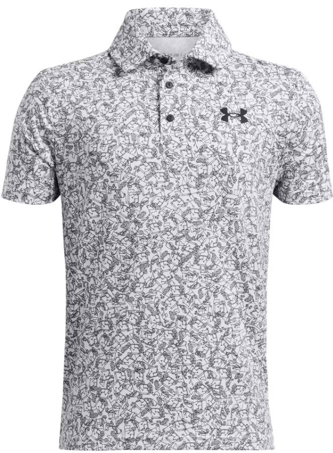 Polo majica Under Armour Playoff Printed Golf Cart Polo Shirt Bela | 1382681-100