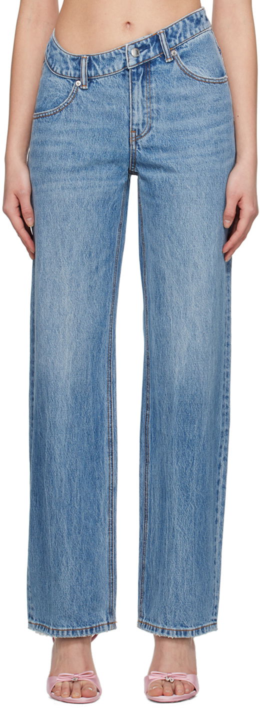 Kavbojke Alexander Wang Alexander Wang Asymmetric Slouchy Jeans Modra | 4DC2234548, 0