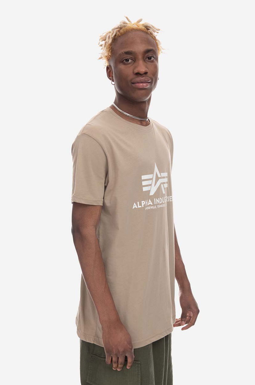 Majica Alpha Industries Basic T-Shirt With Print Bež | 100501.679